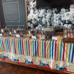 festive table with catered food